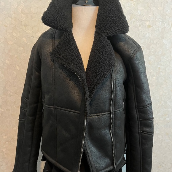 Lucky Brand Faux Fur Shearling Black Jacket - Picture 11 of 11